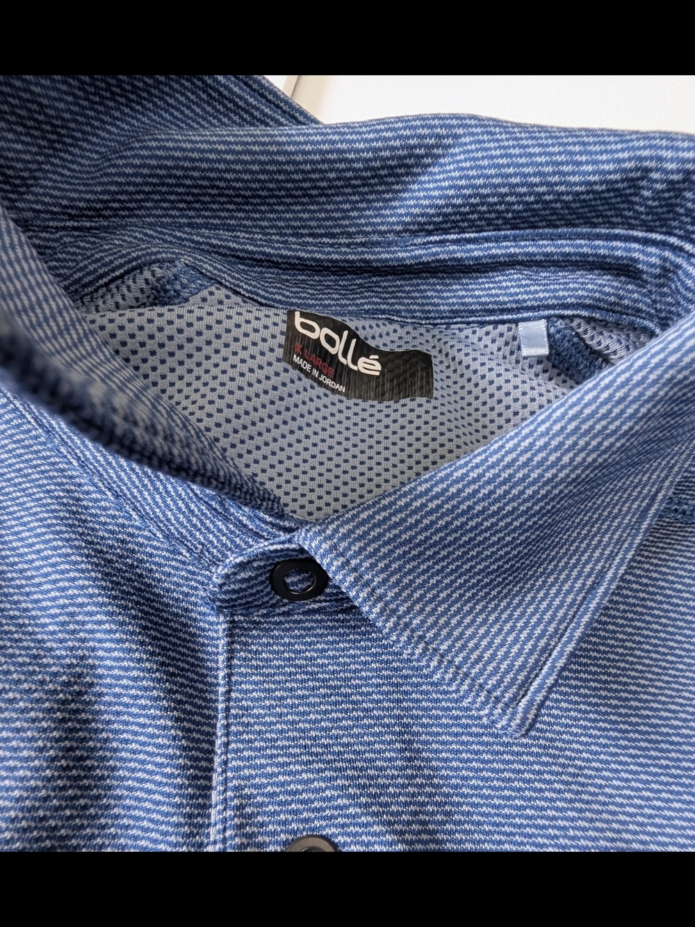 bolle Blue & White Micro-Striped Men’s Polo